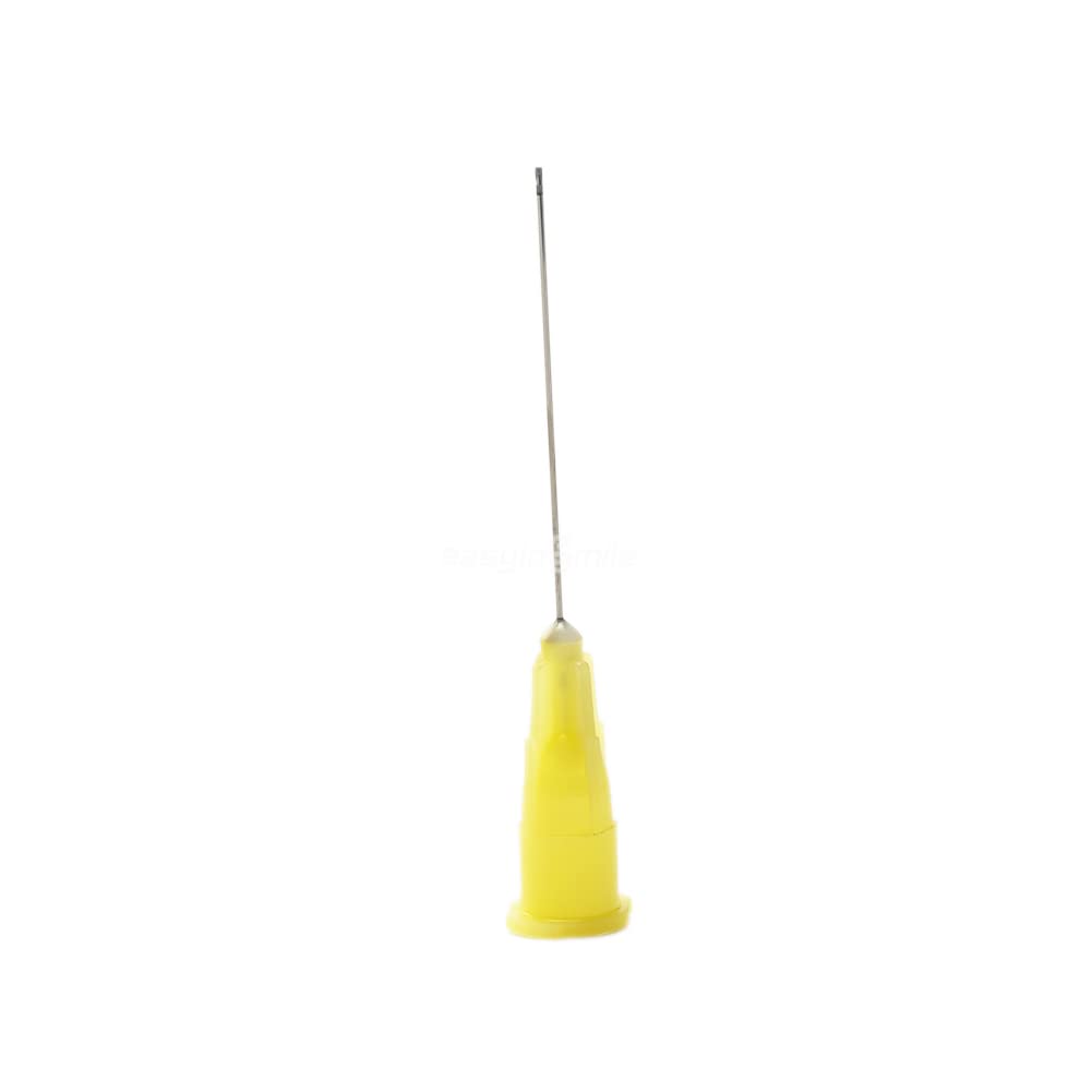 SNAWOP Dental Endo Irrigation Syringe Needle Tips 50PCS End-Closed Side Hole 23G/27G/30G (27G,Yellow)