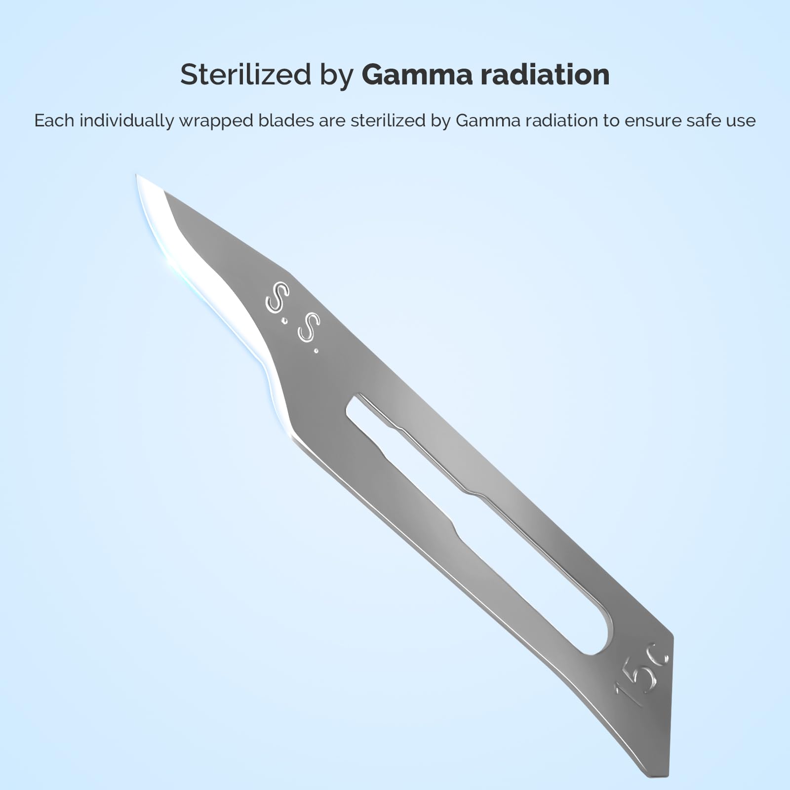 JMU 100pcs Disposable Sterile Surgical Scalpel Blades #15 | Individually Foil Wrapped, Stainless Steel Scalpel Blades