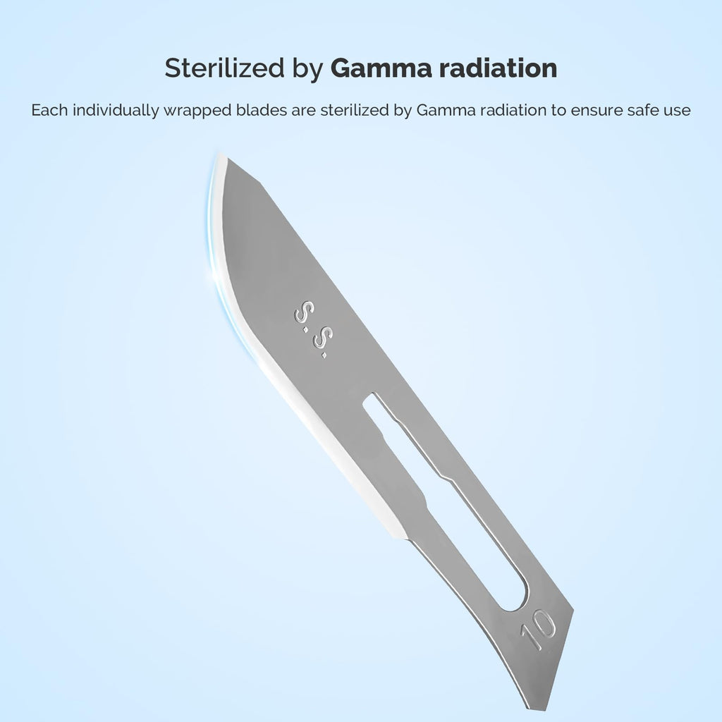 JMU 100pcs Disposable Sterile Surgical Scalpel Blades #15 | Individually Foil Wrapped, Stainless Steel Scalpel Blades