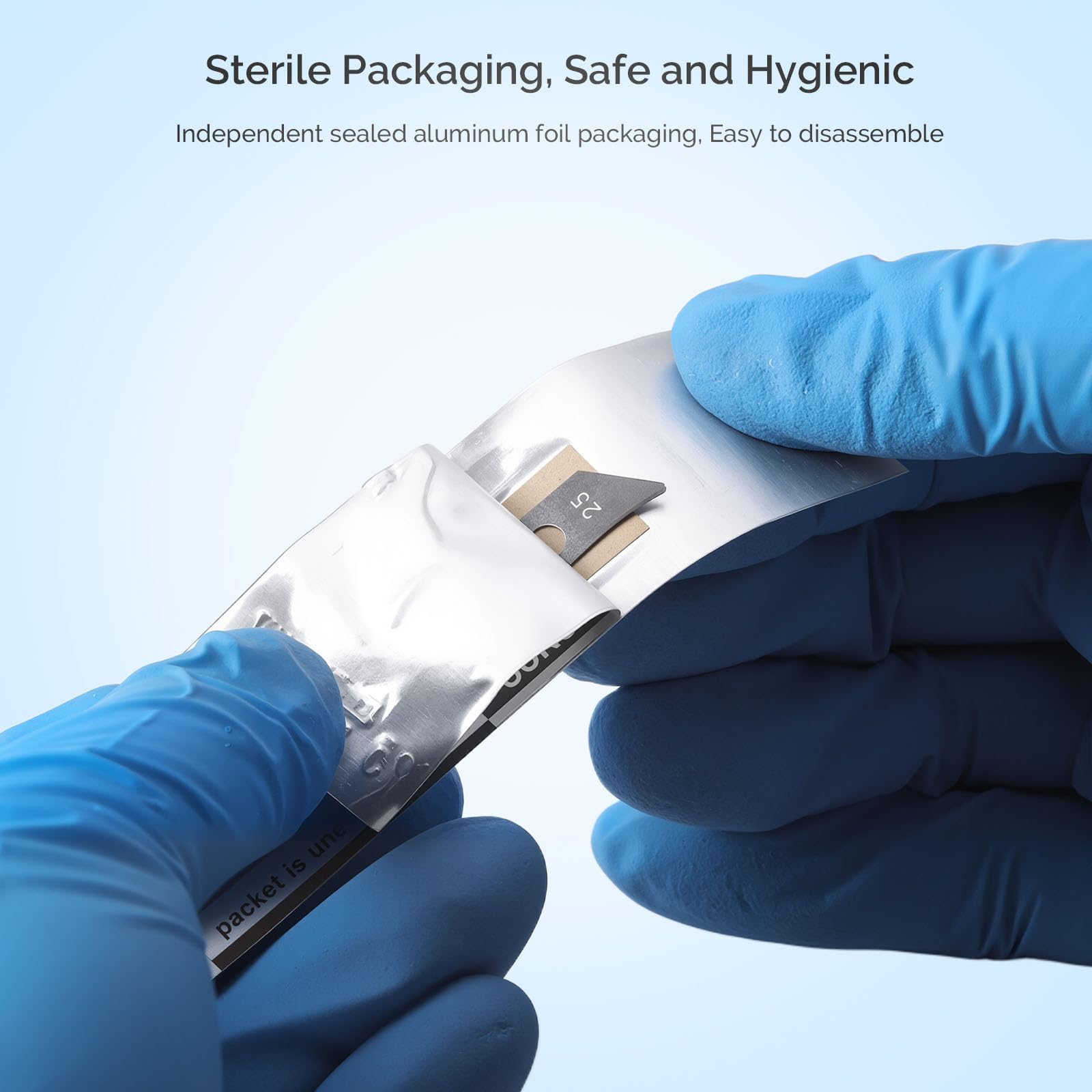 JMU 100pcs Disposable Sterile Surgical Scalpel Blades #15 | Individually Foil Wrapped, Stainless Steel Scalpel Blades