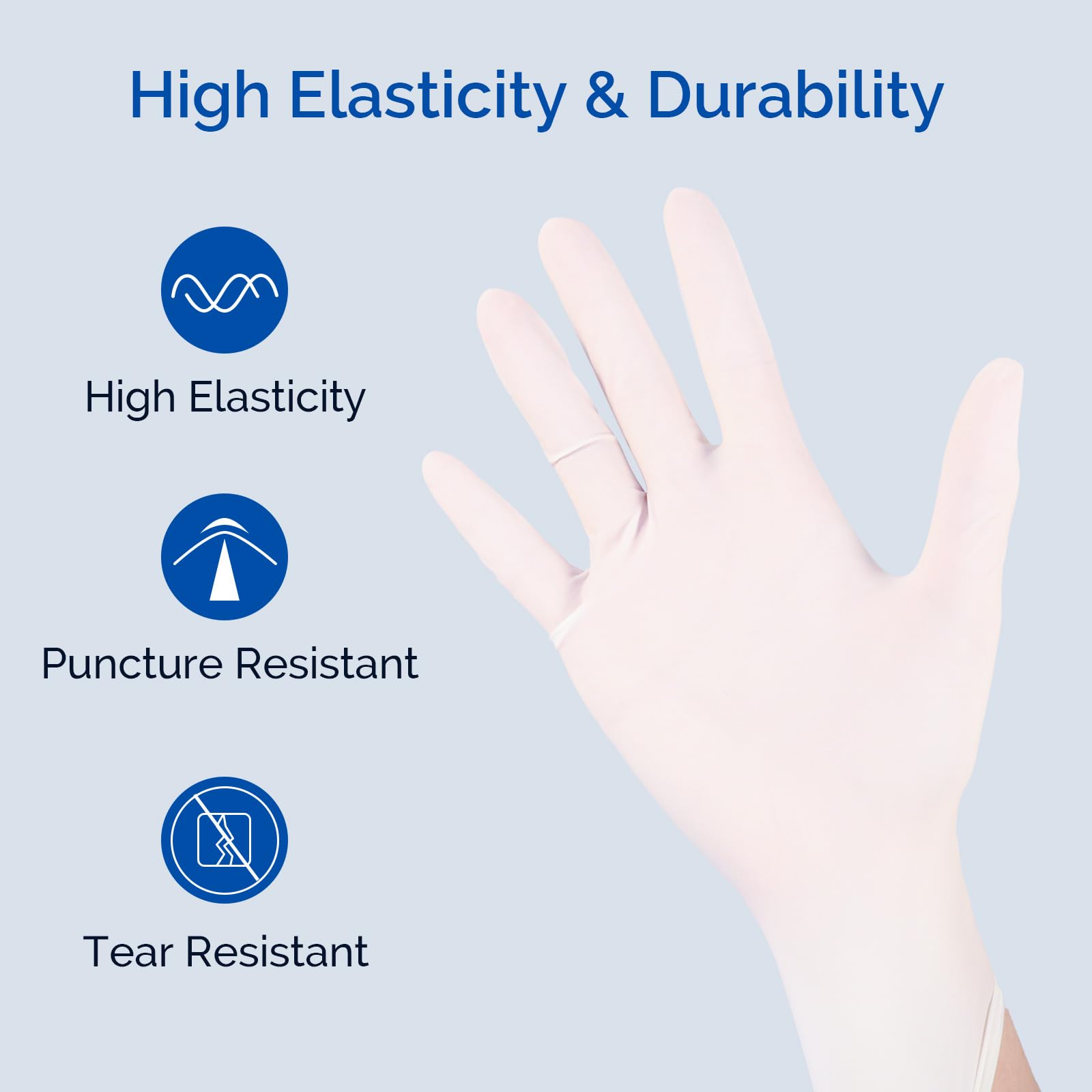 JMU Latex Gloves, Extra Thick 5 Mil Medical Exam Gloves, Powder Free, XS/S/M/L/XL, 100 Count/1000 Count