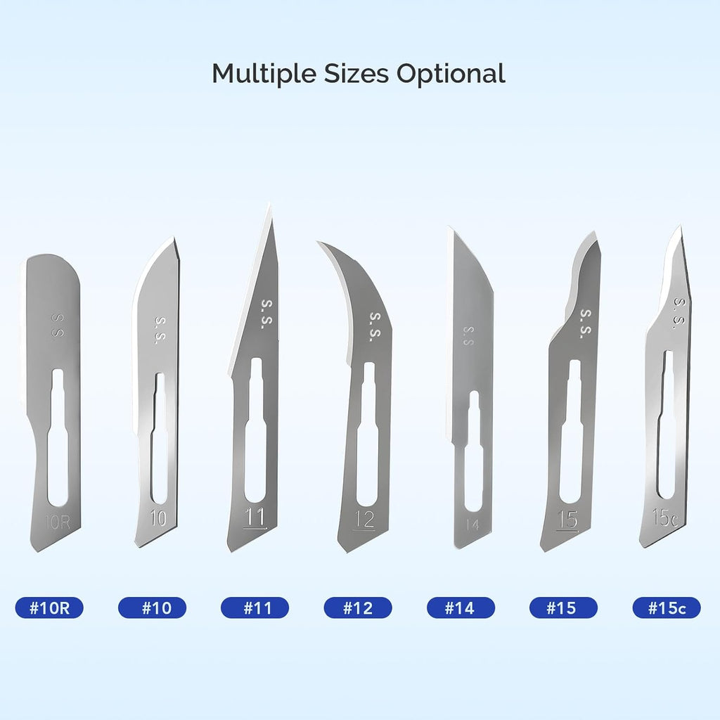 JMU 100pcs Disposable Sterile Surgical Scalpel Blades #15 | Individually Foil Wrapped, Stainless Steel Scalpel Blades