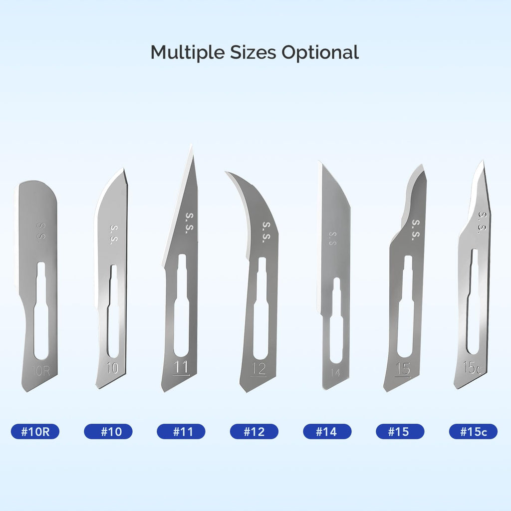 JMU 100pcs Disposable Sterile Surgical Scalpel Blades #15 | Individually Foil Wrapped, Stainless Steel Scalpel Blades