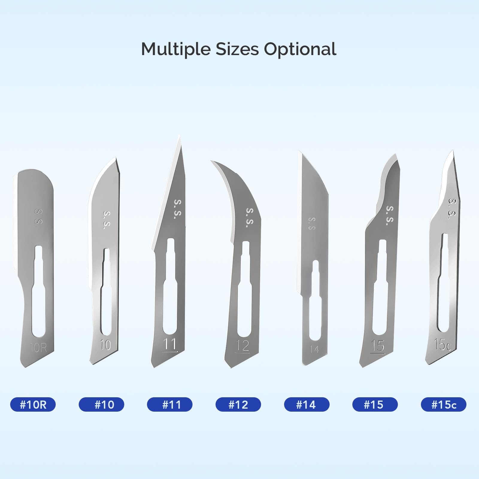 JMU 100pcs Disposable Sterile Surgical Scalpel Blades #15 | Individually Foil Wrapped, Stainless Steel Scalpel Blades