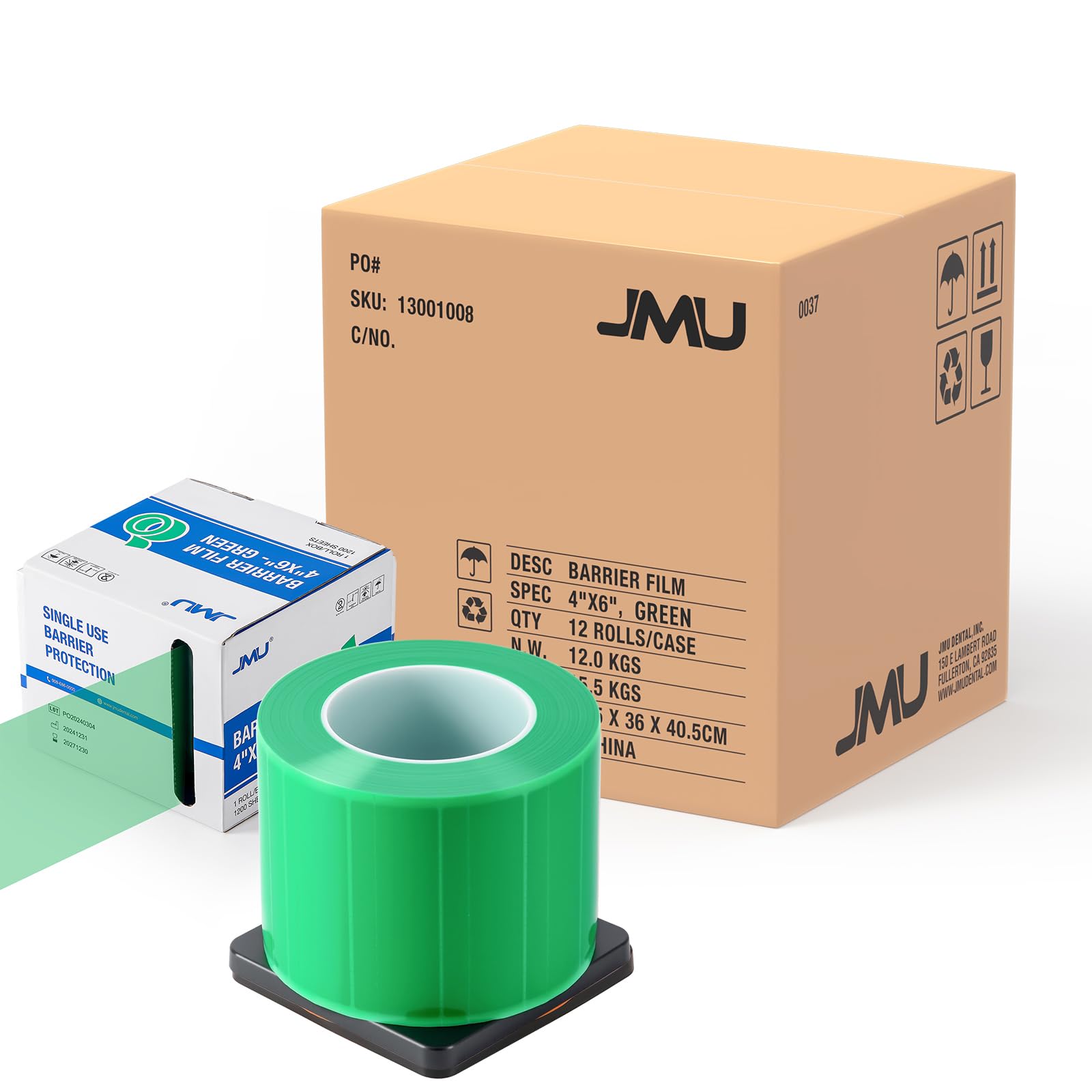 JMU Blue Barrier Film, Barrier Film Tattoo 4" x 6" Barrier Tape, Dental Barrier Film Roll (1 Rolls, 1200 Sheets)