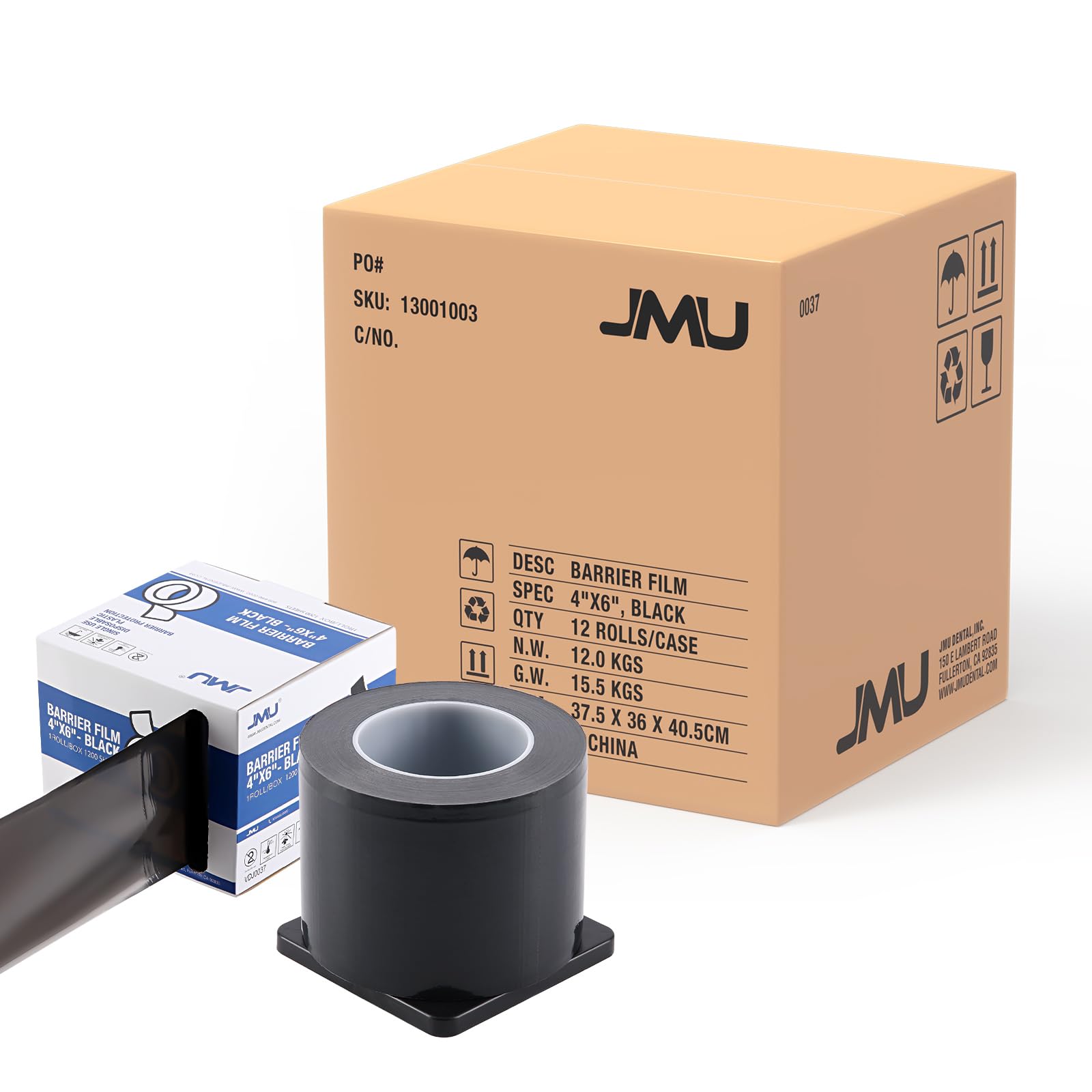 JMU Blue Barrier Film, Barrier Film Tattoo 4" x 6" Barrier Tape, Dental Barrier Film Roll (1 Rolls, 1200 Sheets)