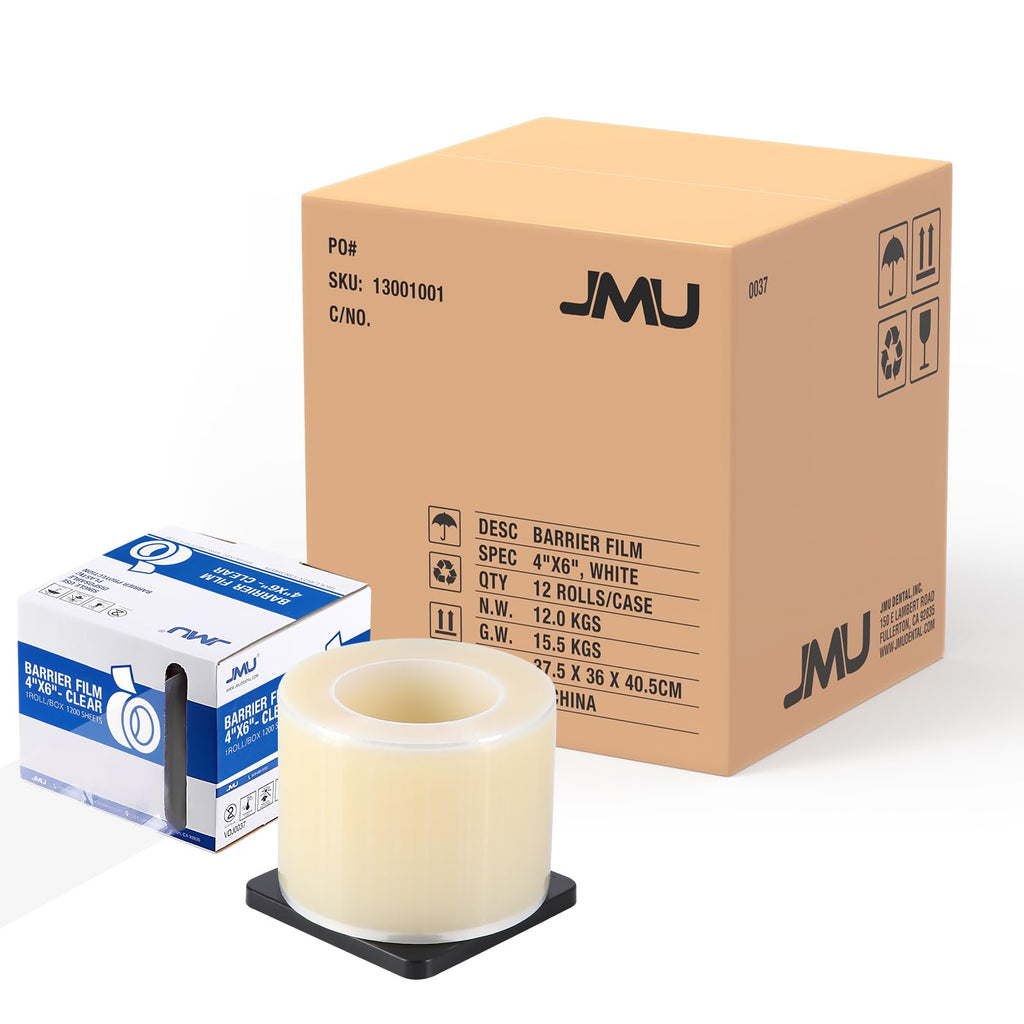 JMU Blue Barrier Film, Barrier Film Tattoo 4" x 6" Barrier Tape, Dental Barrier Film Roll (1 Rolls, 1200 Sheets)