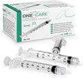 ONE-CARE 3ml Luer-Lock Syringes, Sterile, 100/bx Blister-Packed Syringes 3cc