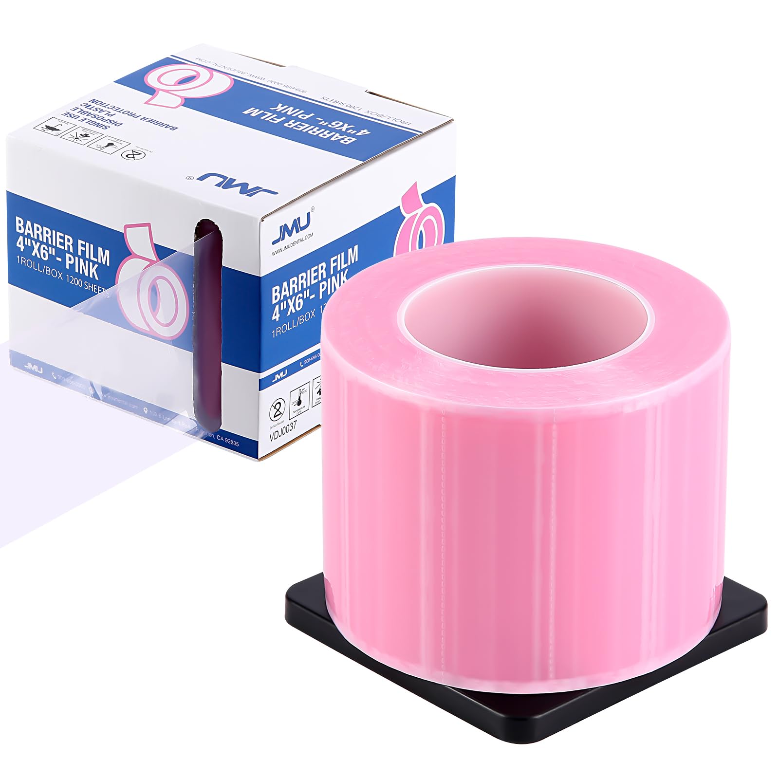 JMU Blue Barrier Film, Barrier Film Tattoo 4" x 6" Barrier Tape, Dental Barrier Film Roll (1 Rolls, 1200 Sheets)