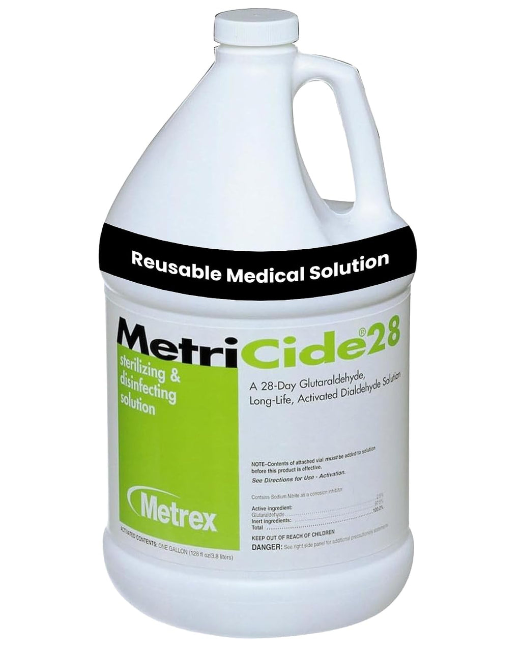 Metrex MetriCide 28 Sterilizing Solution, 1 Gallon | 2.5% Glutaraldehyde High-Level Disinfecting Solution, Reusable up to 28 Days, Heat-Sensitive Medical Tools