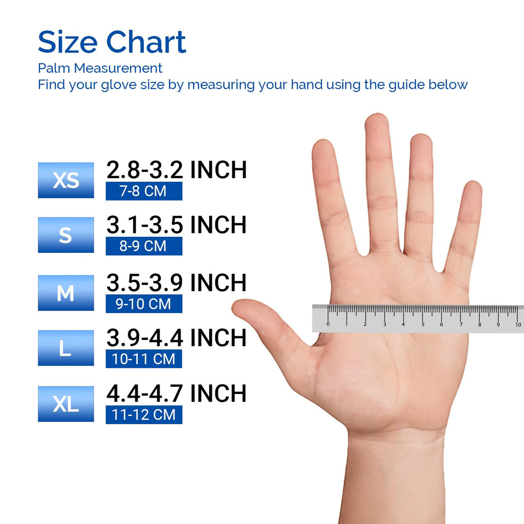 JMU Latex Gloves, Extra Thick 5 Mil Medical Exam Gloves, Powder Free, XS/S/M/L/XL, 100 Count/1000 Count