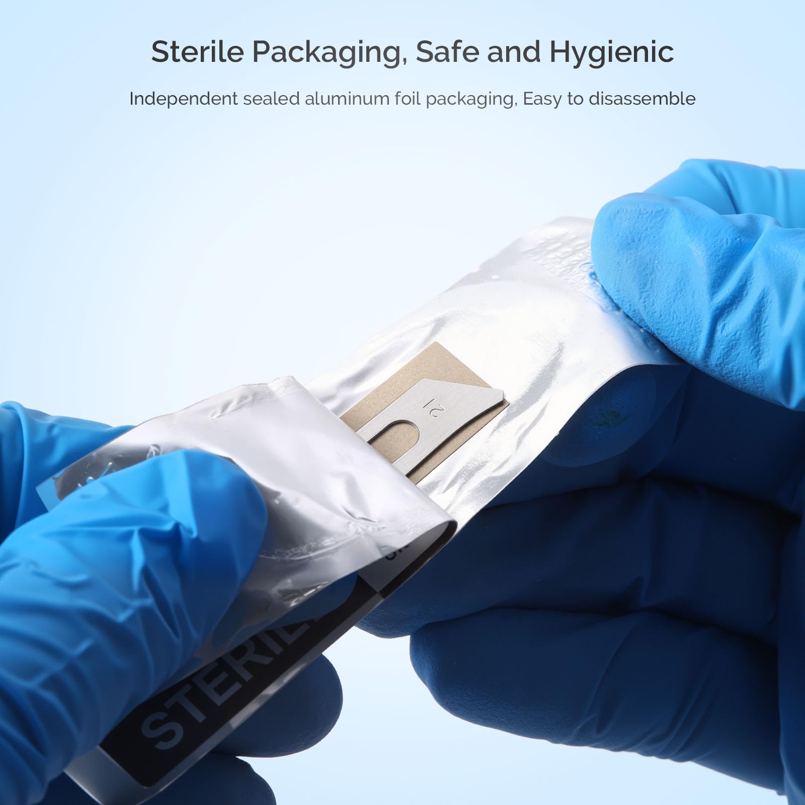 JMU 100pcs Disposable Sterile Surgical Scalpel Blades #15 | Individually Foil Wrapped, Stainless Steel Scalpel Blades