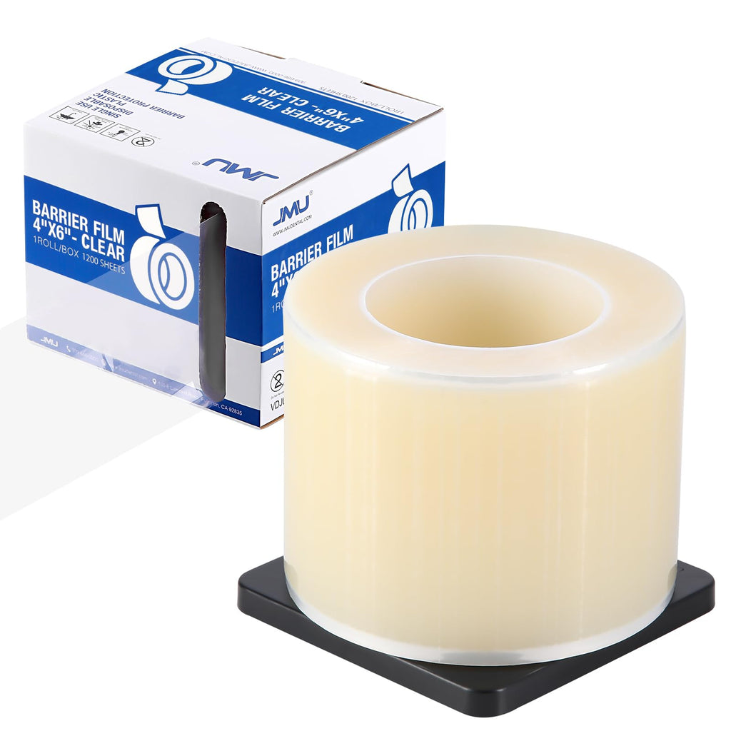 JMU Blue Barrier Film, Barrier Film Tattoo 4" x 6" Barrier Tape, Dental Barrier Film Roll (1 Rolls, 1200 Sheets)