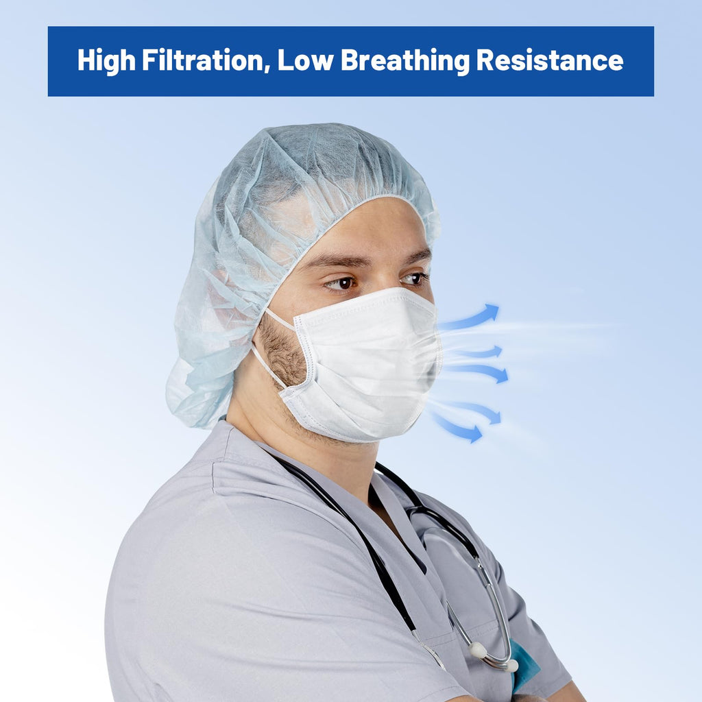 JMU Level 3 Disposable Face Mask 4-Ply for Adult, Medical Grade, ≥98% Filtration, Breathable & Comfortable, 50 Pack