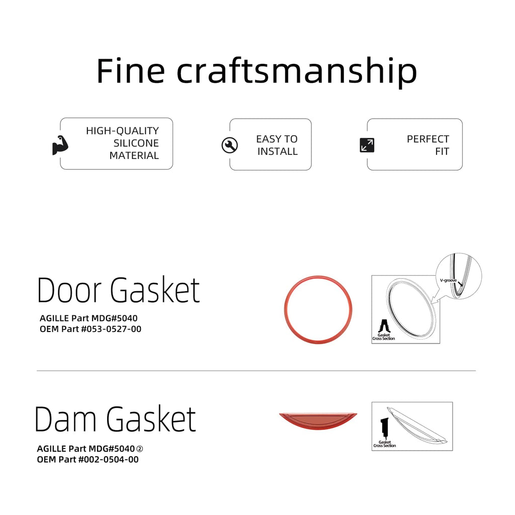 M11 Door Gasket Kit Fit for Midmark M11 Ultraclave & M11D Steam Sterilizers, Includes Gasket Ring, Door Gasket and Dam Gasket #053-0527-00# 002-0504-00