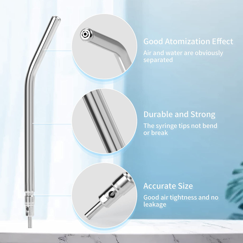 Annhua Air Water Syringe Tips Dental Metal 3 Way Syringe Nozzles 20 PCS, Air Water Spray Tips Autoclavable for Dental Clinic, Lab Equipment, Dental Students
