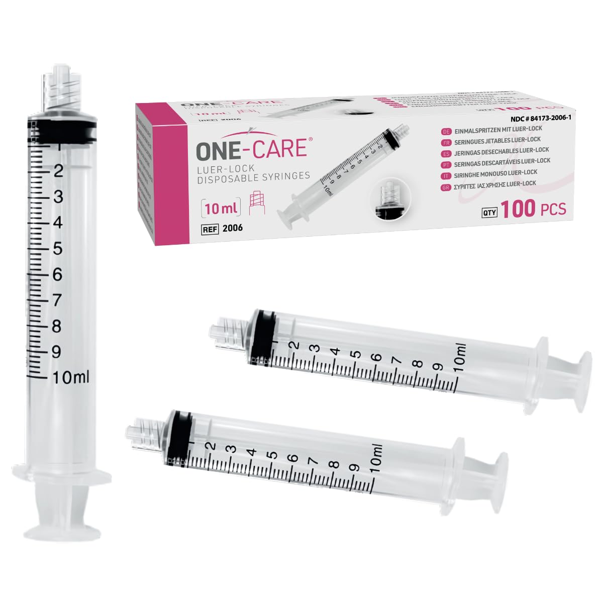ONE-CARE 3ml Luer-Lock Syringes, Sterile, 100/bx Blister-Packed Syringes 3cc