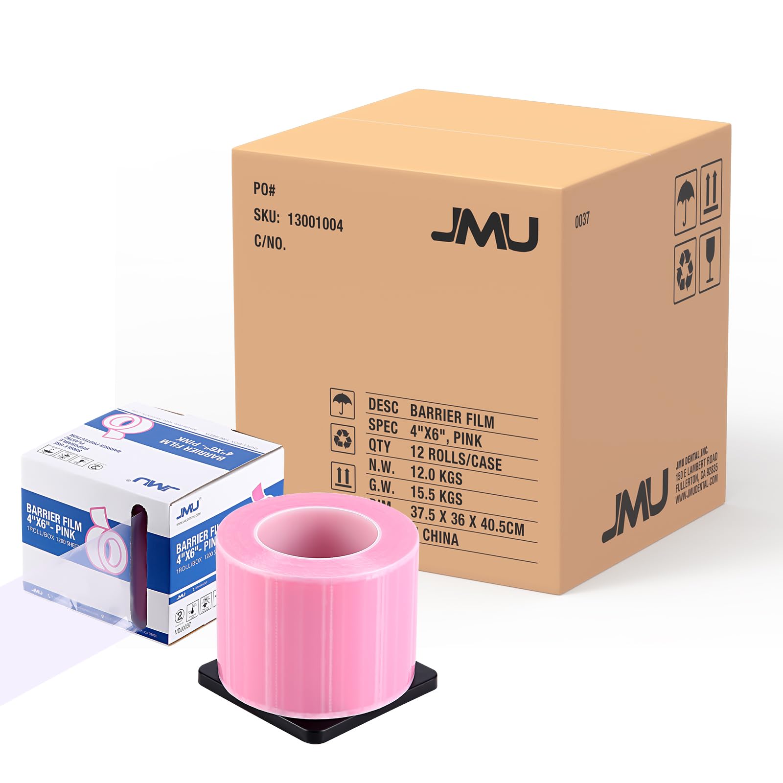 JMU Blue Barrier Film, Barrier Film Tattoo 4" x 6" Barrier Tape, Dental Barrier Film Roll (1 Rolls, 1200 Sheets)