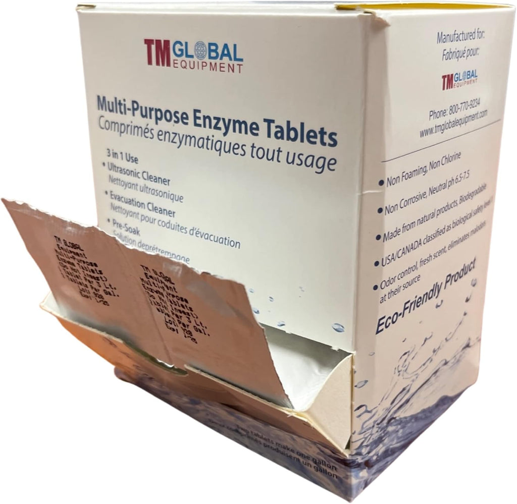 64 Tablets Ultrasonic Enzymatic Tablets 3 in 1, Ultrasonic Cleaner, Evacuation Cleaner, Tools Pre-Soak enzyme Tablets