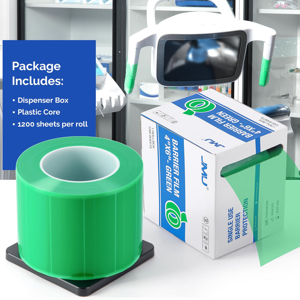 JMU Blue Barrier Film, Barrier Film Tattoo 4" x 6" Barrier Tape, Dental Barrier Film Roll (1 Rolls, 1200 Sheets)