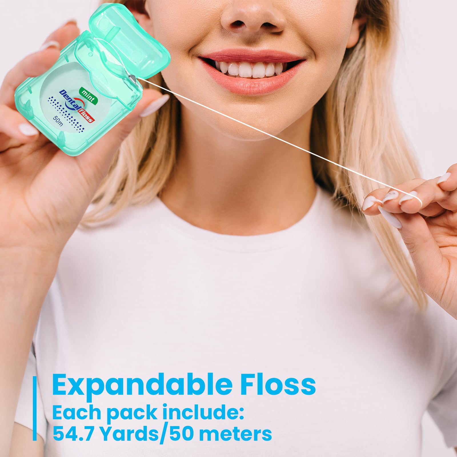 Geiserailie 72 Pack Dental Floss Bulk Mint Flavored 50m Each Travel Dental Floss Waxed Oral Care for Teeth Protection(Multicolor)