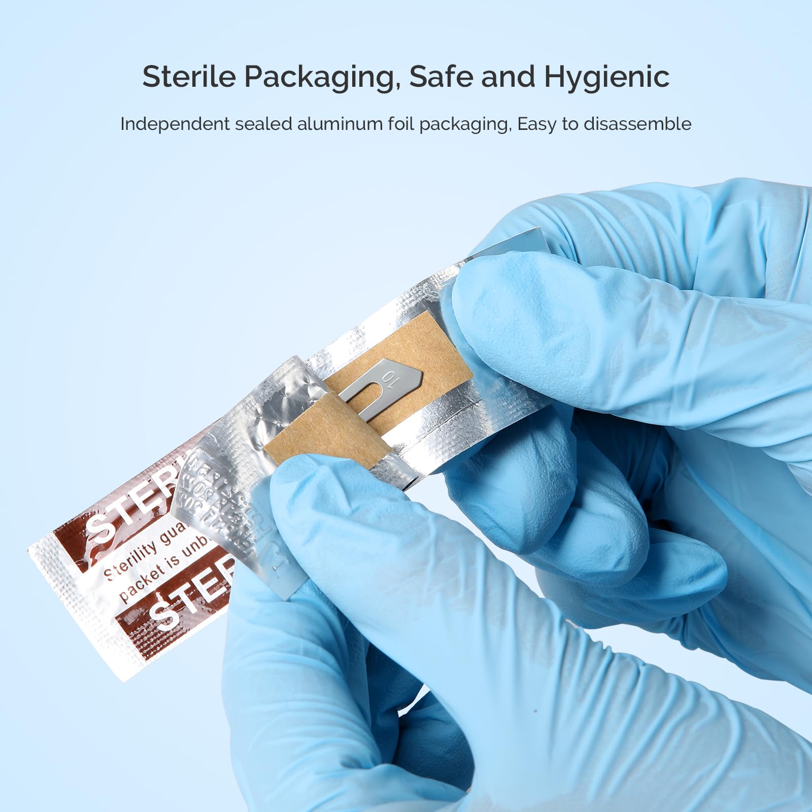 JMU 100pcs Disposable Sterile Surgical Scalpel Blades #15 | Individually Foil Wrapped, Stainless Steel Scalpel Blades
