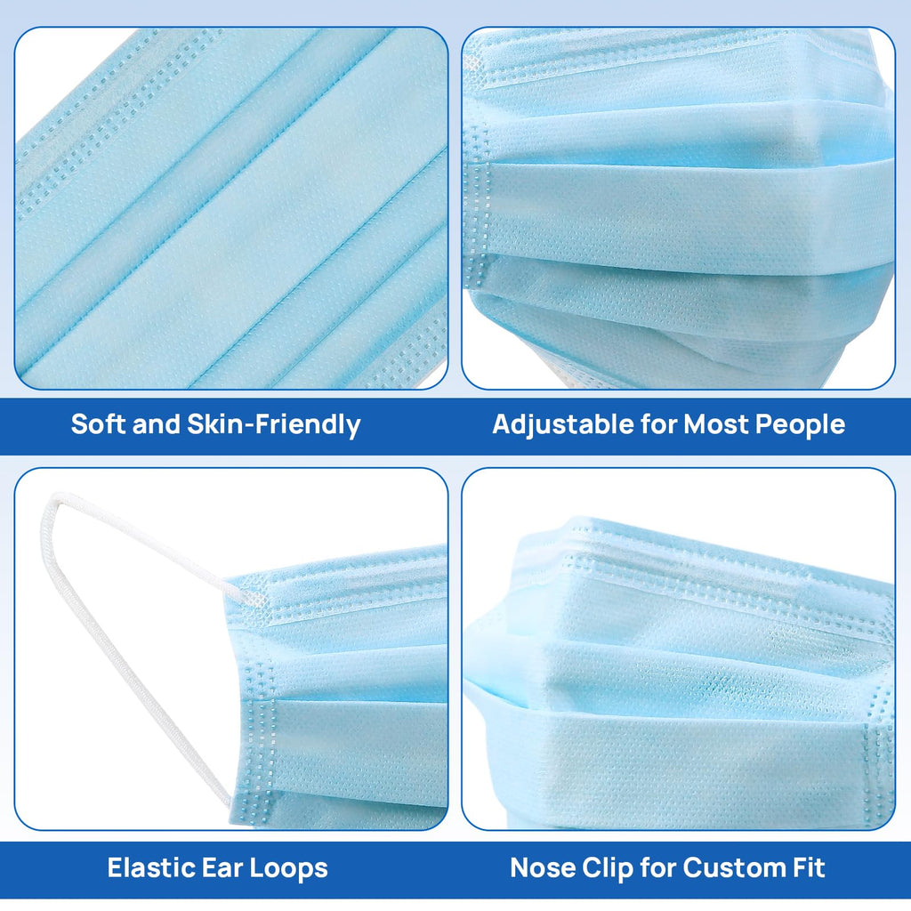 JMU Level 3 Disposable Face Mask 4-Ply for Adult, Medical Grade, ≥98% Filtration, Breathable & Comfortable, 50 Pack