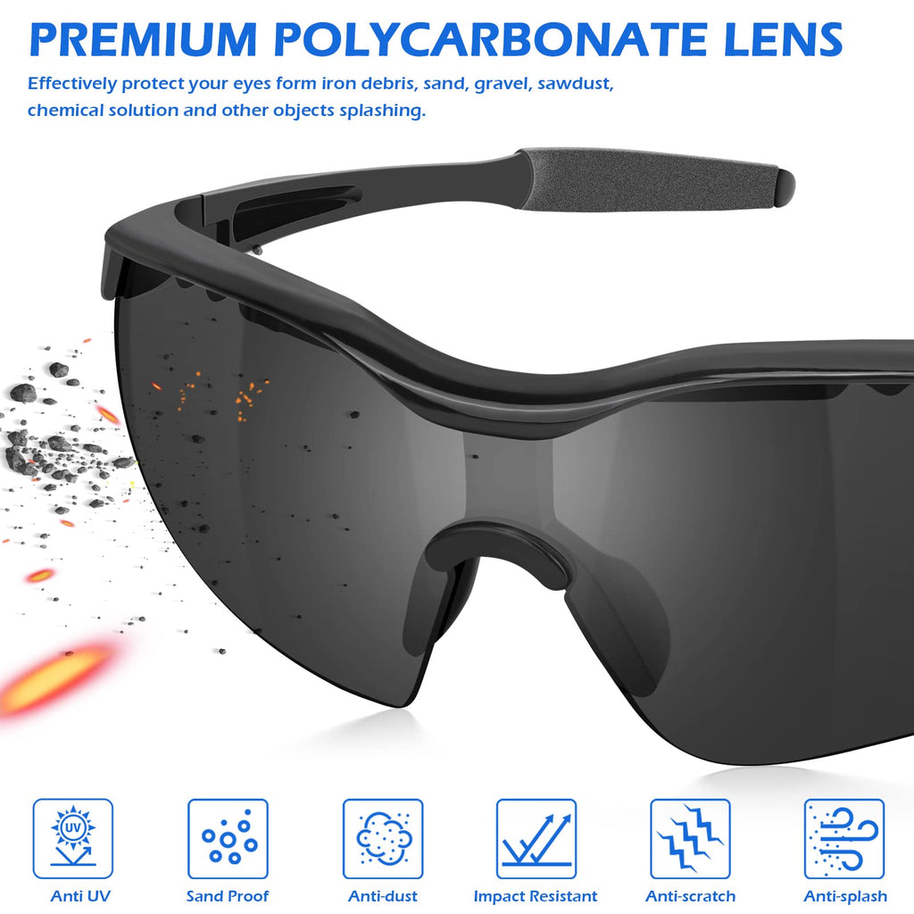 OXG 6 Pack Tinted Safety Glasses for Men Women, Safety Goggles ANSI Z87.1 Protective Eyewear Scratch Resistant Eye Protection
