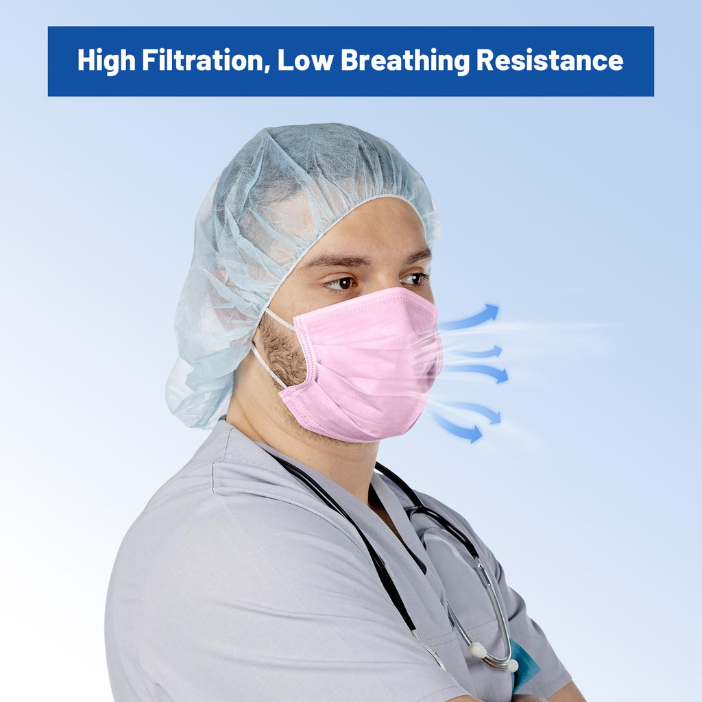 JMU Level 3 Disposable Face Mask 4-Ply for Adult, Medical Grade, ≥98% Filtration, Breathable & Comfortable, 50 Pack
