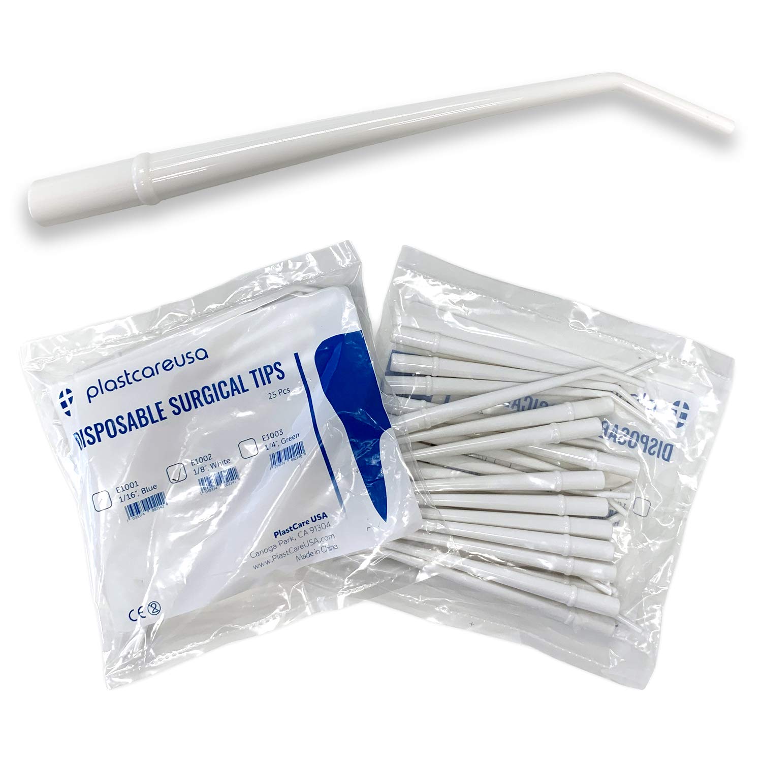 50 Dental Surgical Aspirator Aspirating Tips for 11mm Suction Holders (Medium) 2 Bags of 25
