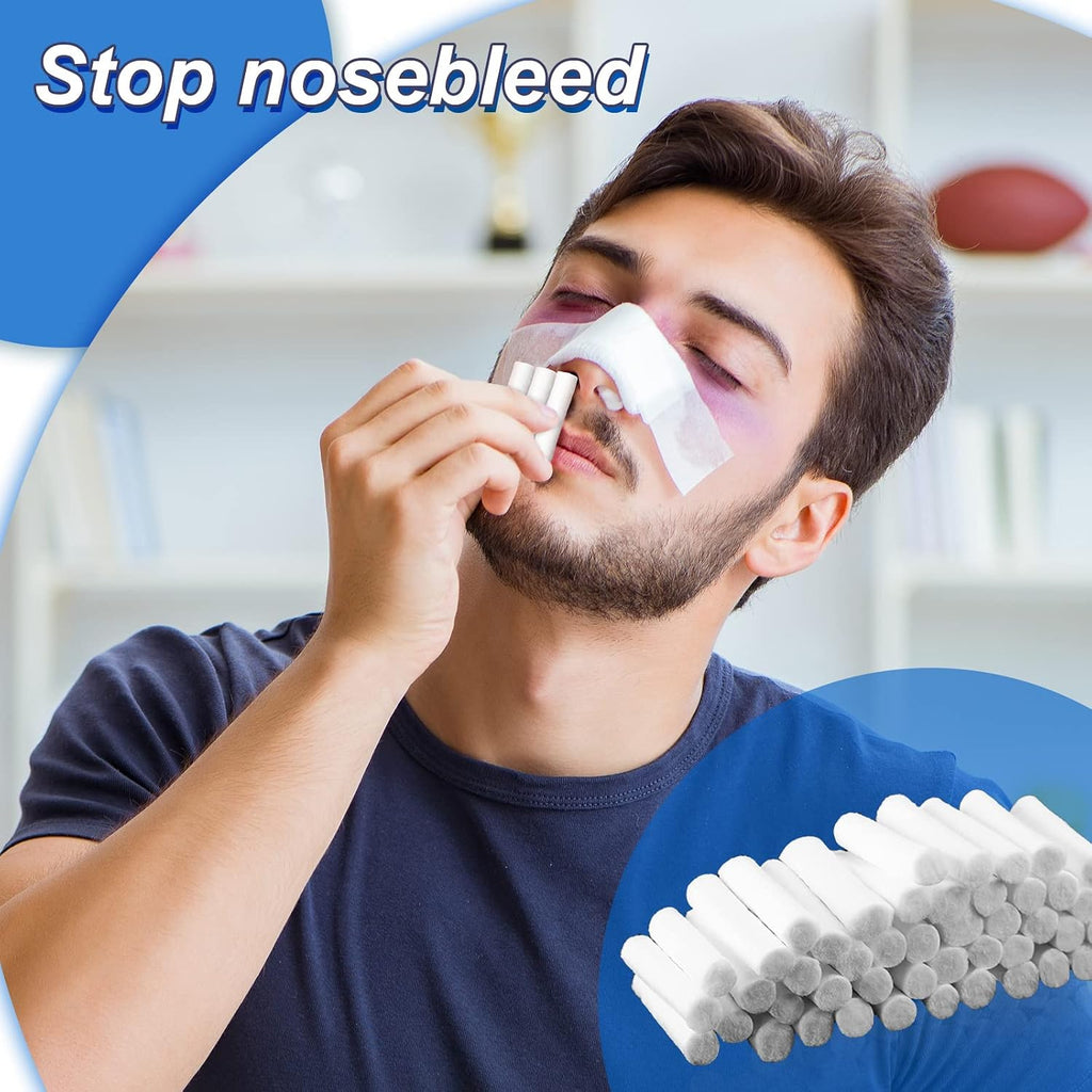 1000 Counts Dental Gauze Rolls Cottons Pads Good Absorbent Nose Plugs Flexible Dental Cotton Rolls Swabs Ball for Dentists Kids Adults Nosebleed Mouth Gauze Accessories, 1.5 Inch
