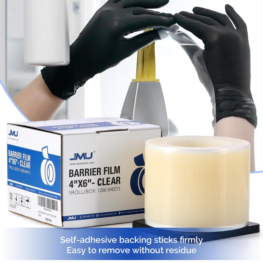 JMU Blue Barrier Film, Barrier Film Tattoo 4" x 6" Barrier Tape, Dental Barrier Film Roll (1 Rolls, 1200 Sheets)
