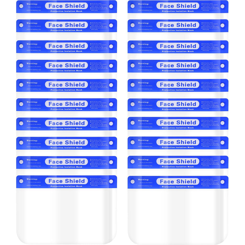 10 Pcs Face Shield Mask, Anti-Fog Clear Full Face Protection Shield, Reusable Plastic PPE Face Protection with Elastic Headband for Dental, Work & Daily Use