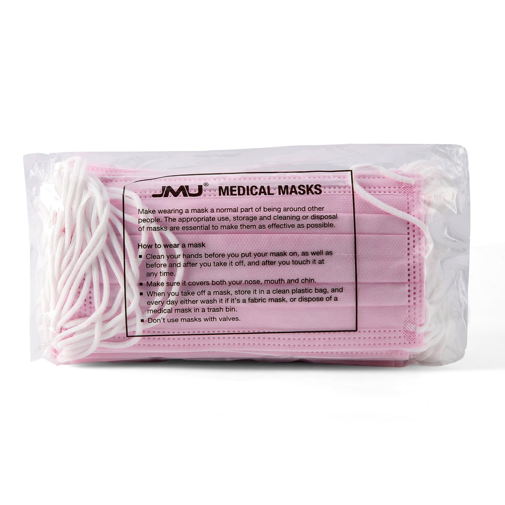 JMU Level 3 Disposable Face Mask 4-Ply for Adult, Medical Grade, ≥98% Filtration, Breathable & Comfortable, 50 Pack