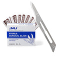 JMU 100pcs Disposable Sterile Surgical Scalpel Blades #15 | Individually Foil Wrapped, Stainless Steel Scalpel Blades