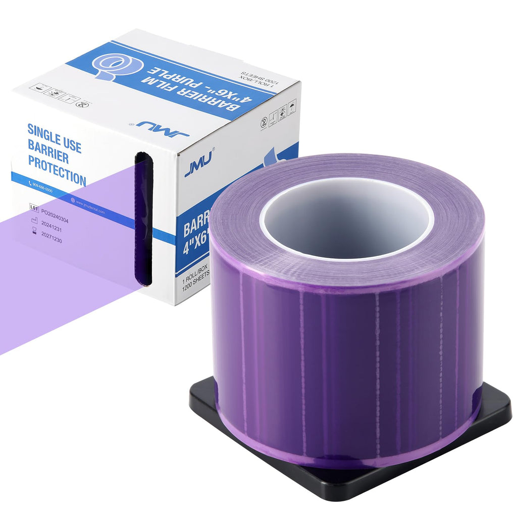 JMU Blue Barrier Film, Barrier Film Tattoo 4" x 6" Barrier Tape, Dental Barrier Film Roll (1 Rolls, 1200 Sheets)