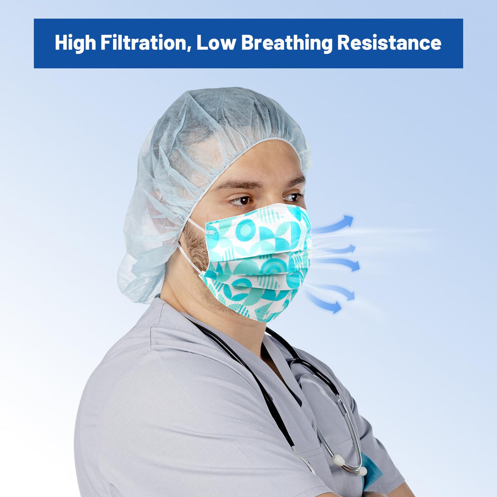 JMU Level 3 Disposable Face Mask 4-Ply for Adult, Medical Grade, ≥98% Filtration, Breathable & Comfortable, 50 Pack