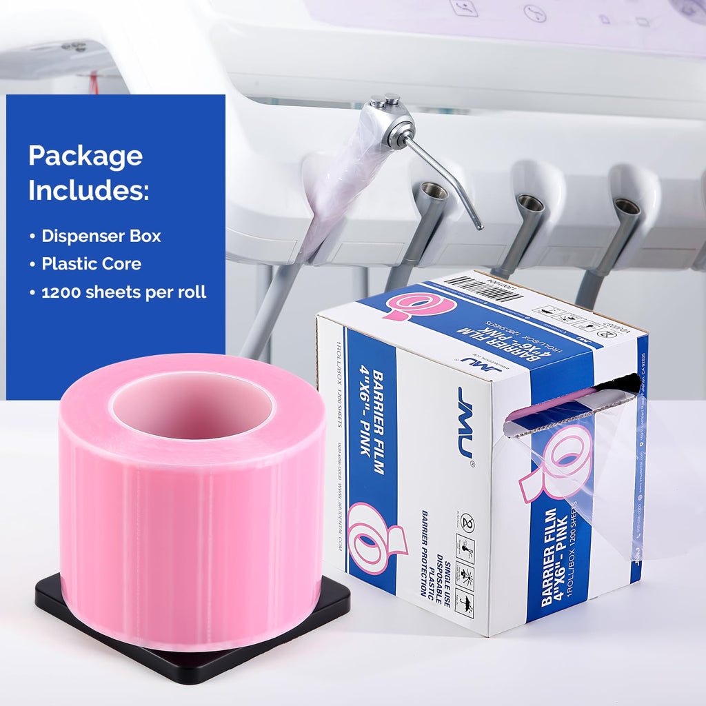 JMU Blue Barrier Film, Barrier Film Tattoo 4" x 6" Barrier Tape, Dental Barrier Film Roll (1 Rolls, 1200 Sheets)