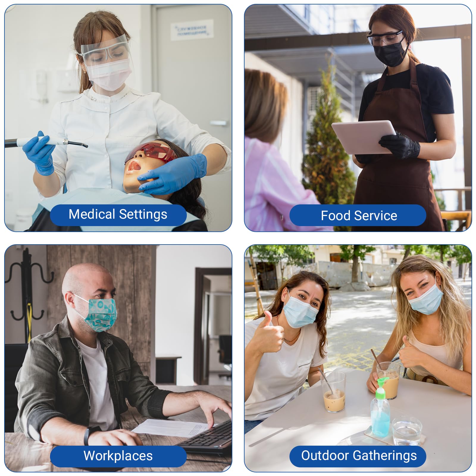JMU Level 3 Disposable Face Mask 4-Ply for Adult, Medical Grade, ≥98% Filtration, Breathable & Comfortable, 50 Pack
