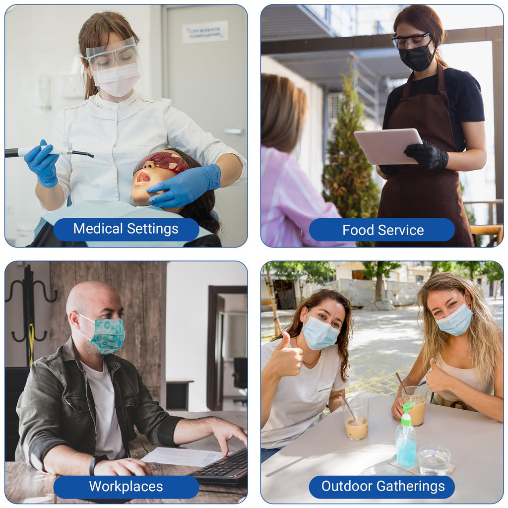 JMU Level 3 Disposable Face Mask 4-Ply for Adult, Medical Grade, ≥98% Filtration, Breathable & Comfortable, 50 Pack