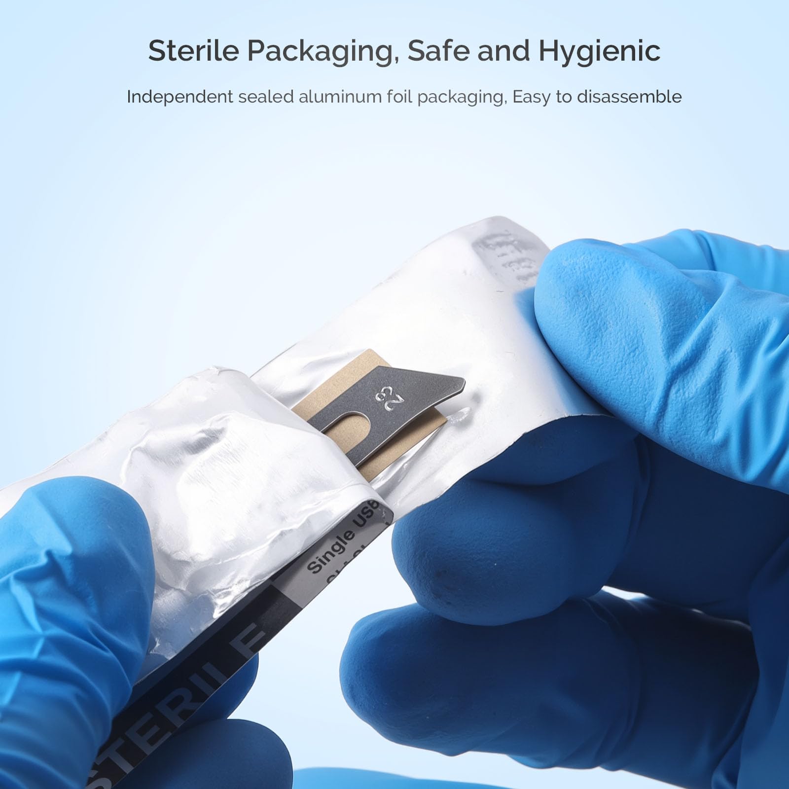 JMU 100pcs Disposable Sterile Surgical Scalpel Blades #15 | Individually Foil Wrapped, Stainless Steel Scalpel Blades