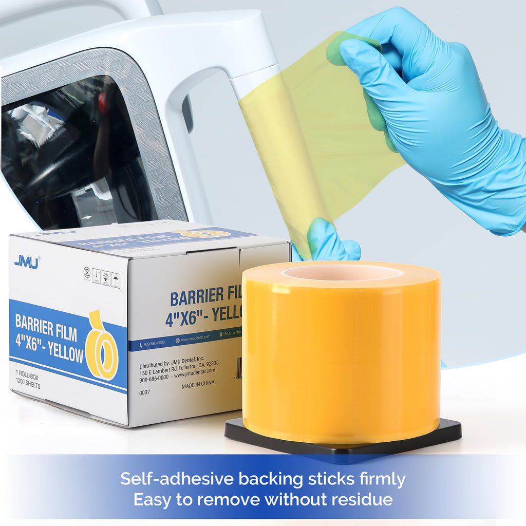 JMU Blue Barrier Film, Barrier Film Tattoo 4" x 6" Barrier Tape, Dental Barrier Film Roll (1 Rolls, 1200 Sheets)