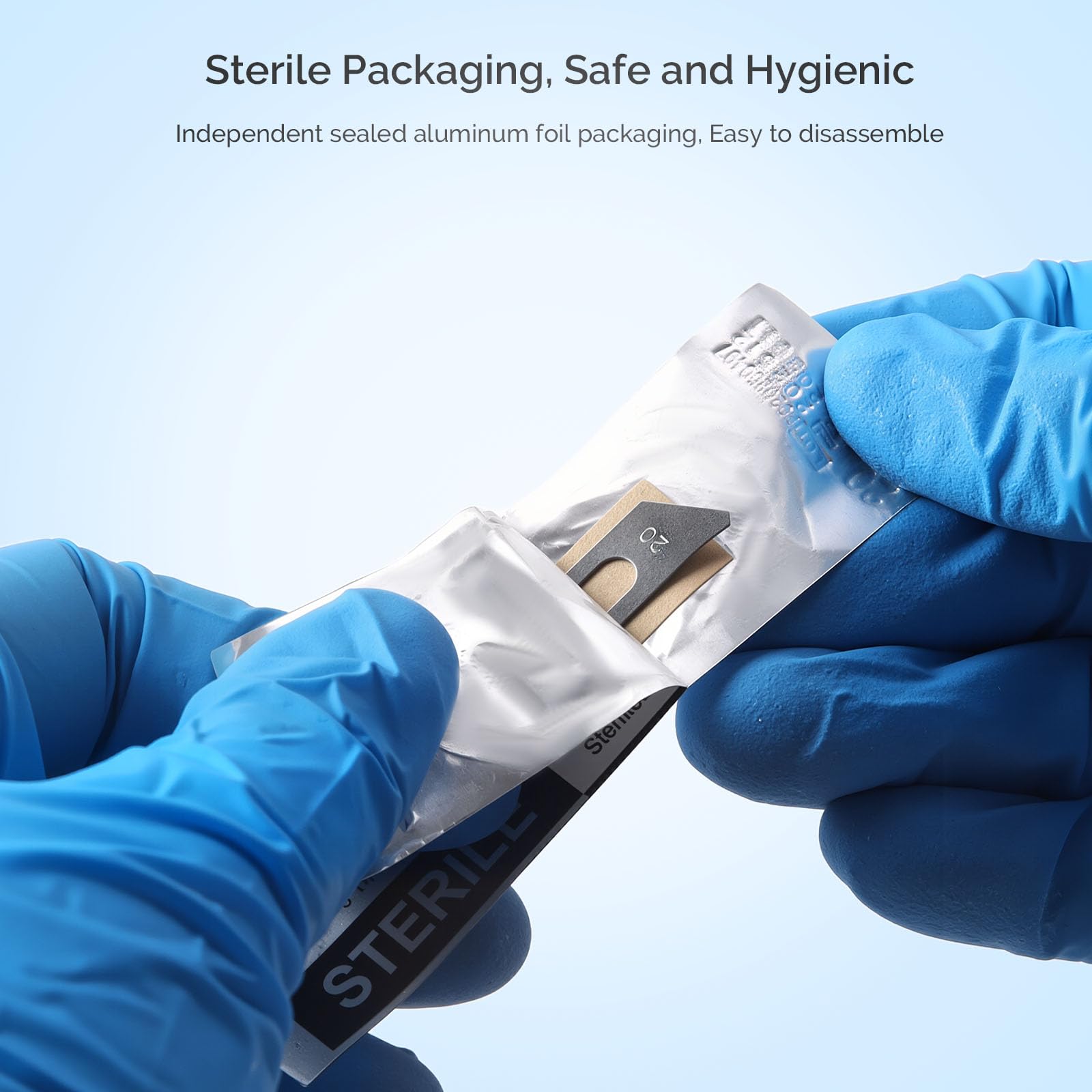 JMU 100pcs Disposable Sterile Surgical Scalpel Blades #15 | Individually Foil Wrapped, Stainless Steel Scalpel Blades