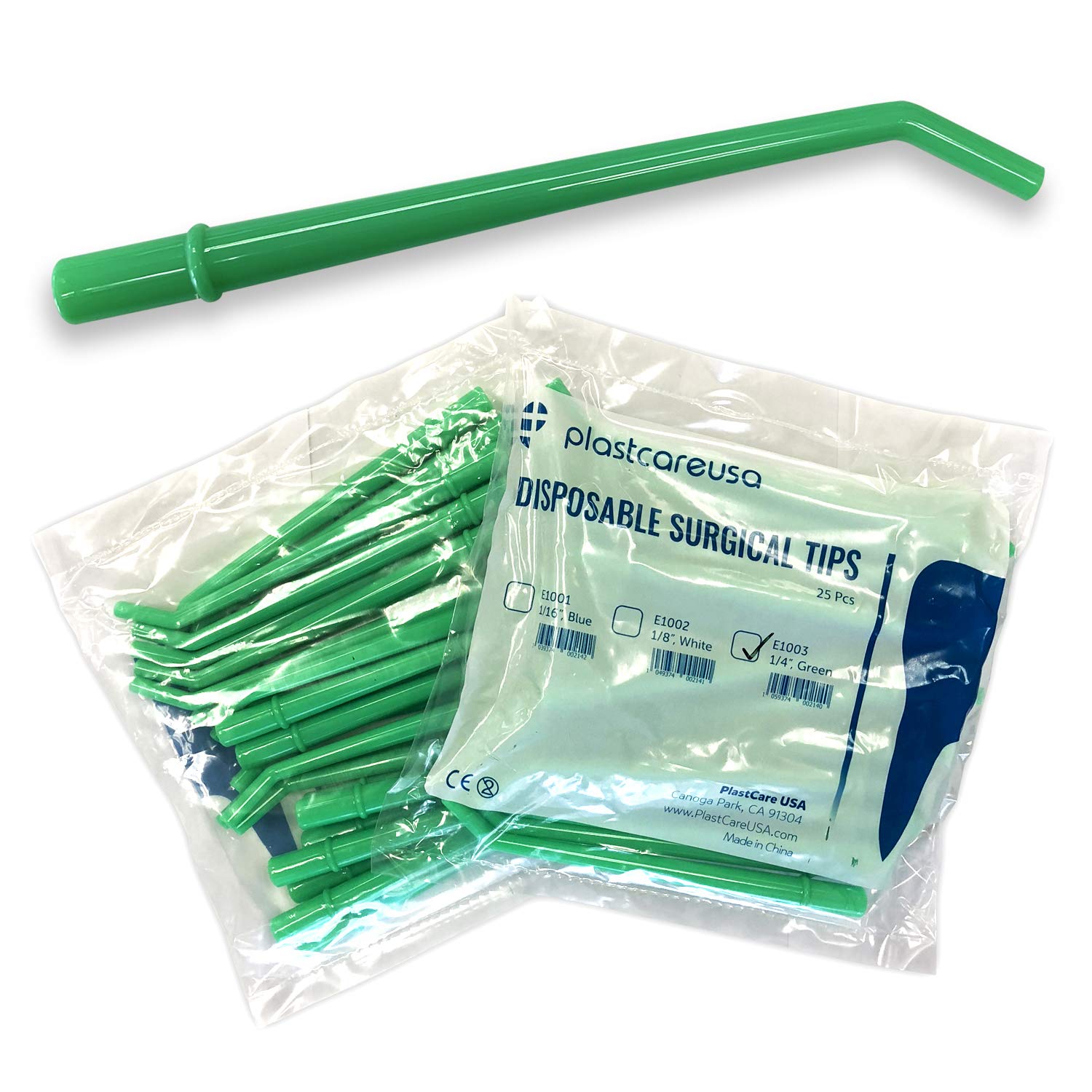 50 Dental Surgical Aspirator Aspirating Tips for 11mm Suction Holders (Medium) 2 Bags of 25