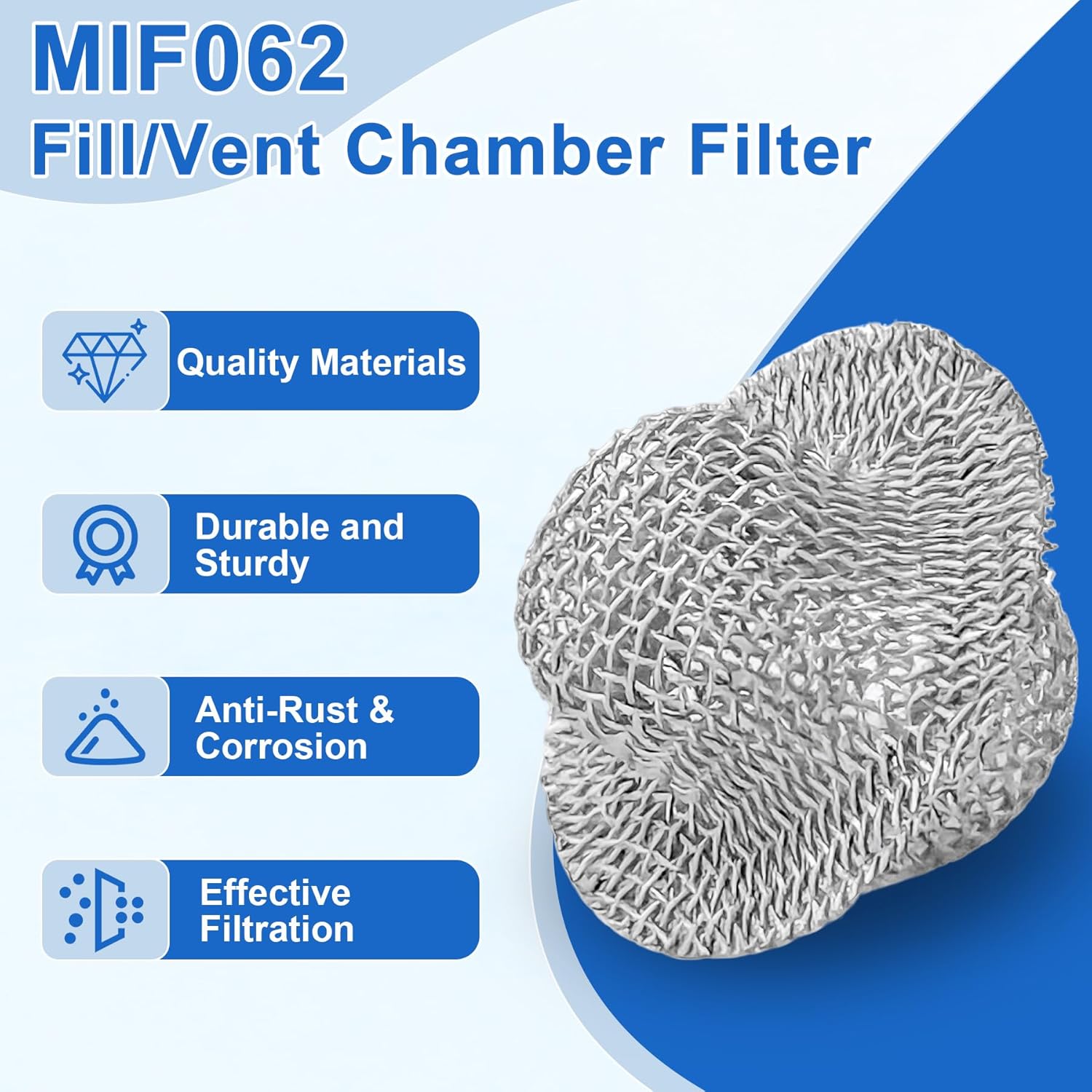2 Pack MIF062 Fill/Vent Mesh Chamber Filter Compatible with Midmark, MIF062 Screen Filter Replacement M9/M9D, M11/M1D,1730E, 1730EK, 1730M, MIK072, MIK080