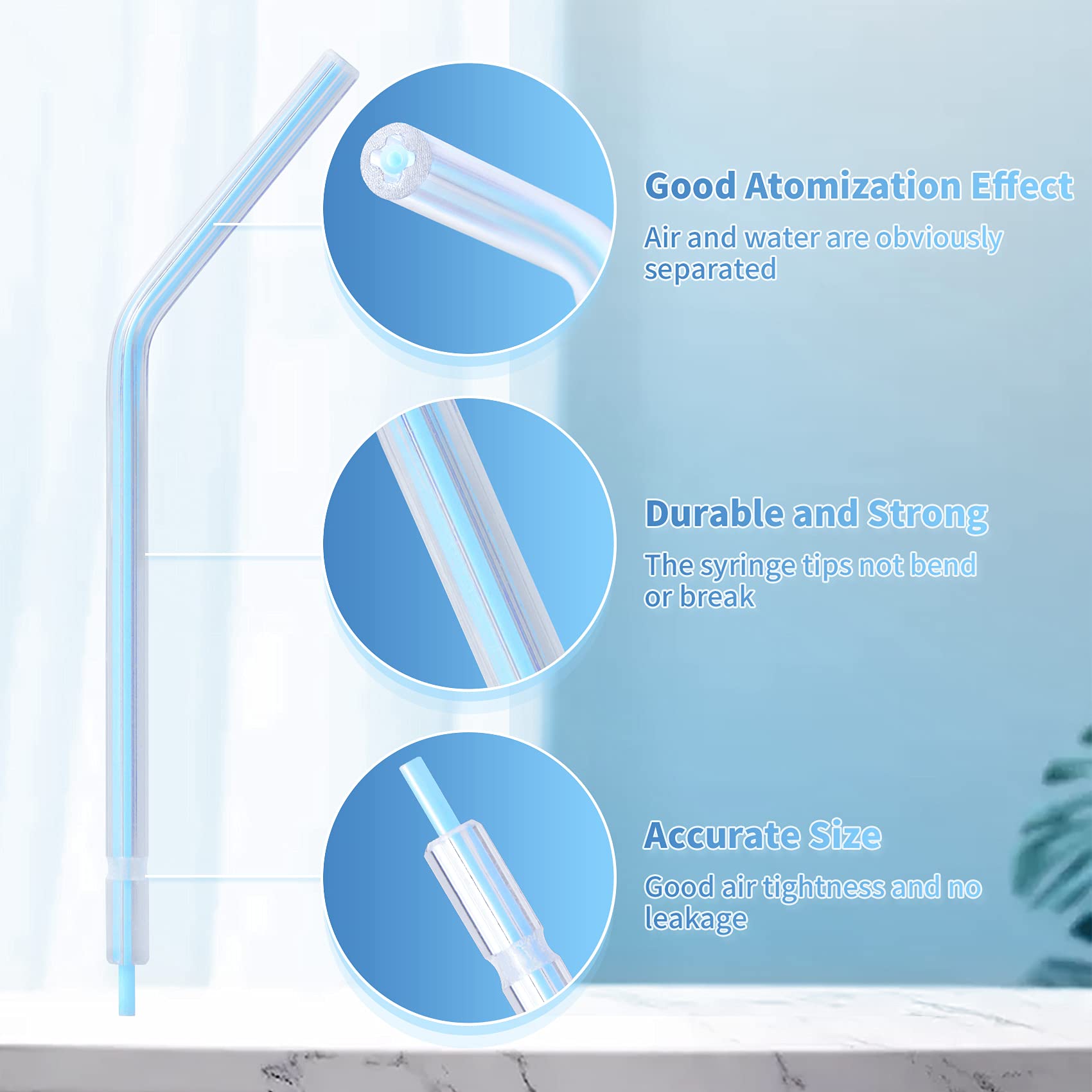 Annhua Air Water Syringe Tips Dental Metal 3 Way Syringe Nozzles 20 PCS, Air Water Spray Tips Autoclavable for Dental Clinic, Lab Equipment, Dental Students