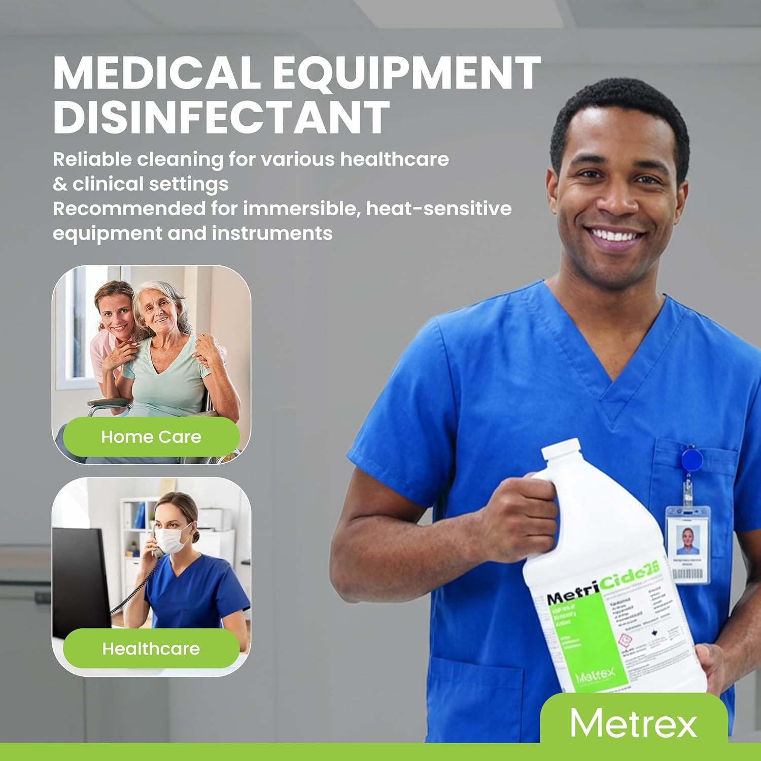 Metrex MetriCide 28 Sterilizing Solution, 1 Gallon | 2.5% Glutaraldehyde High-Level Disinfecting Solution, Reusable up to 28 Days, Heat-Sensitive Medical Tools