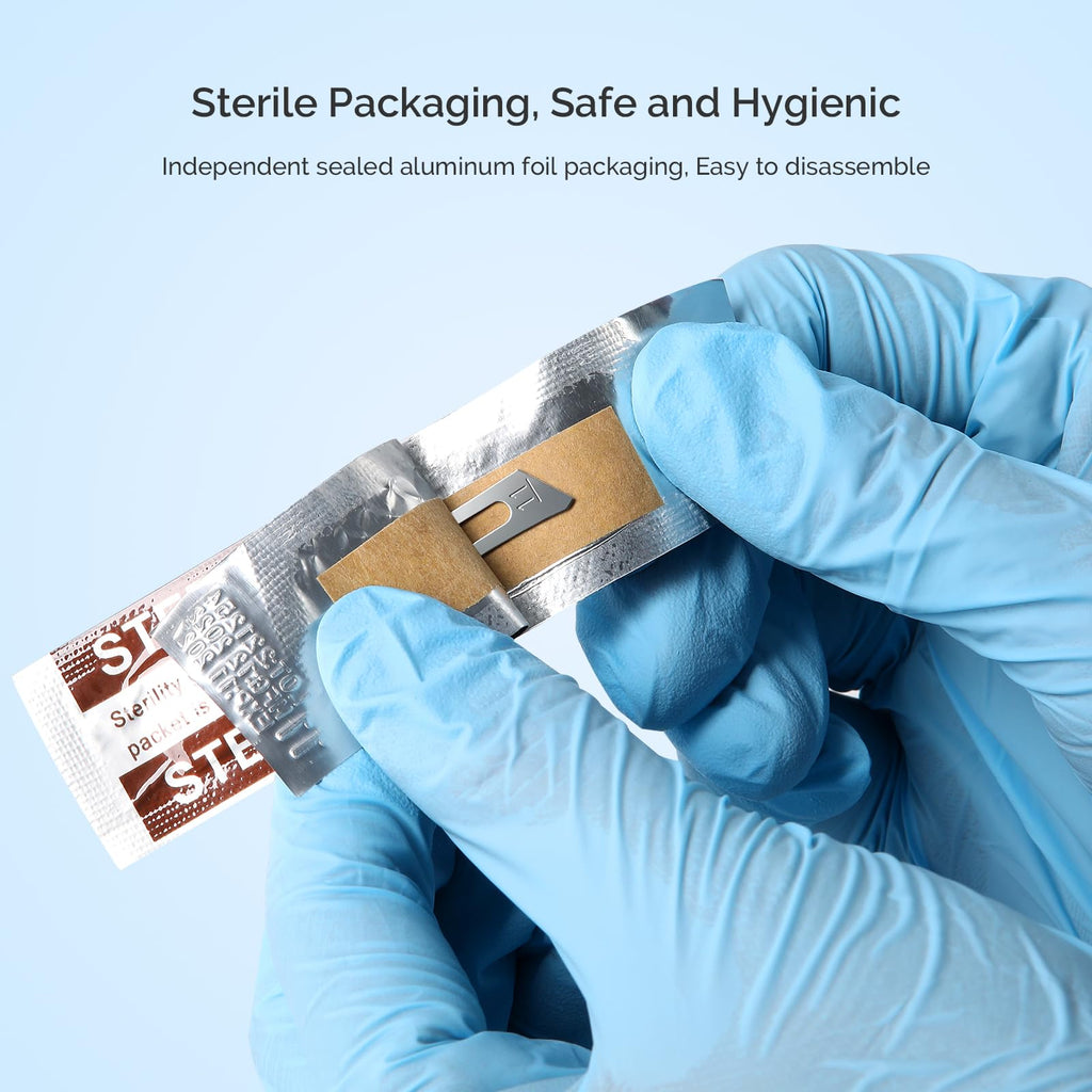 JMU 100pcs Disposable Sterile Surgical Scalpel Blades #15 | Individually Foil Wrapped, Stainless Steel Scalpel Blades