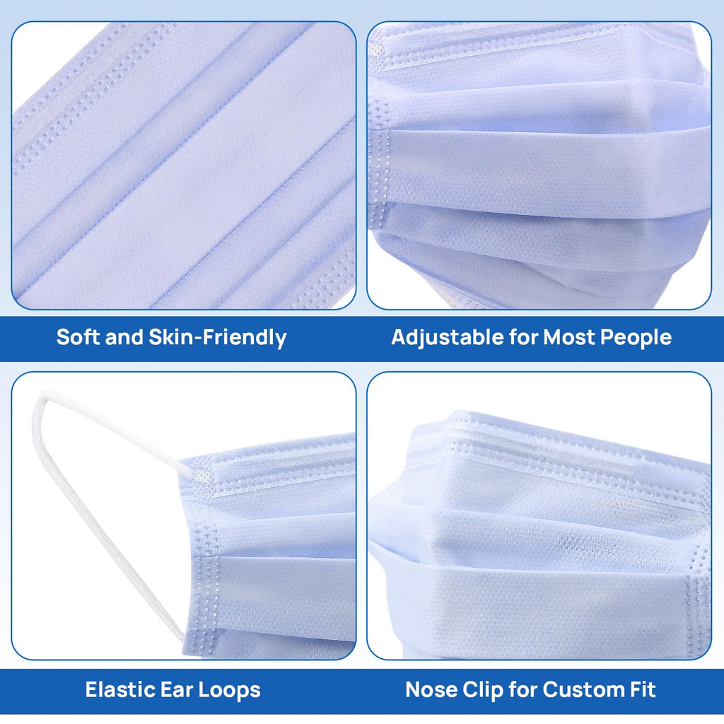 JMU Level 3 Disposable Face Mask 4-Ply for Adult, Medical Grade, ≥98% Filtration, Breathable & Comfortable, 50 Pack