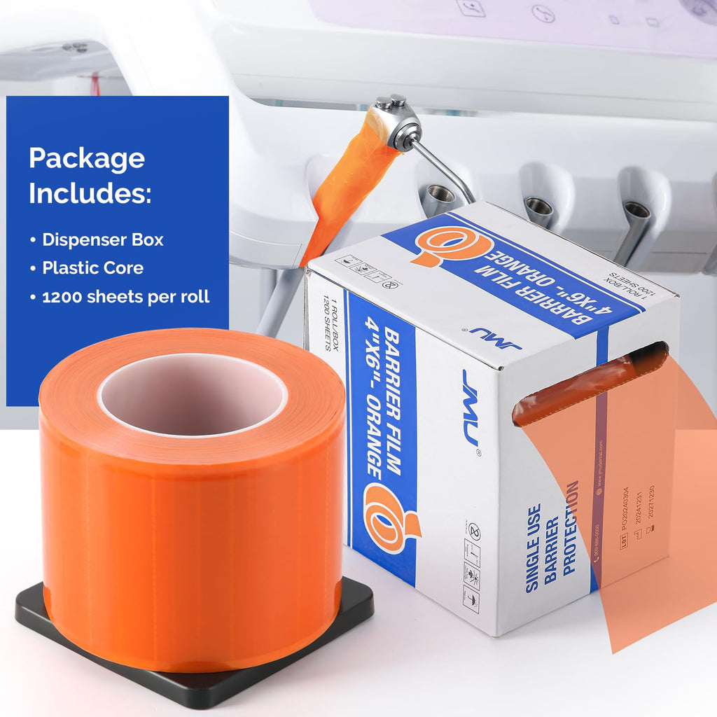JMU Blue Barrier Film, Barrier Film Tattoo 4" x 6" Barrier Tape, Dental Barrier Film Roll (1 Rolls, 1200 Sheets)